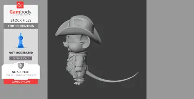 Jerry Mouse Cowboy Ring Figure - Mashup Figure STL