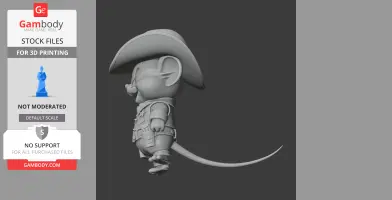 Jerry Mouse Cowboy Ring Figure - Mashup Figure STL