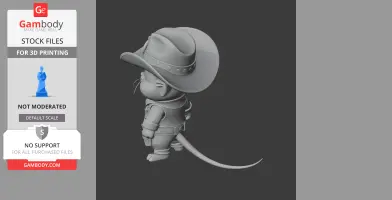 Jerry Mouse Cowboy Ring Figure - Mashup Figure STL