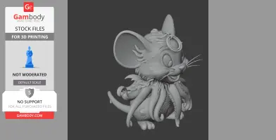 A mashup figure combining a cartoon mouse with Cthulhu features, featuring tentacles and wings.