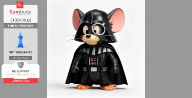 Jerry Mouse Darth Vader Ring Figure - Mashup Figure STL