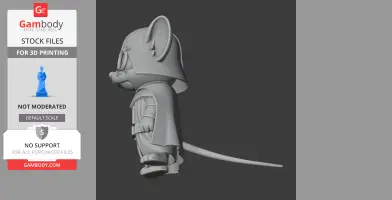 Jerry Mouse Darth Vader Ring Figure - Mashup Figure STL