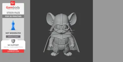 Jerry Mouse Darth Vader Ring Figure - Mashup Figure STL