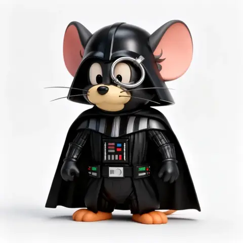 Jerry Mouse Darth Vader Ring Figure - Mashup Figure STL