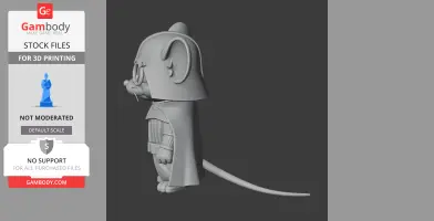 Jerry Mouse Darth Vader Ring Figure - Mashup Figure STL