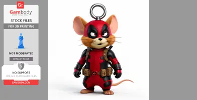 Jerry Mouse Deadpool Ring Figure - Mashup Figure STL