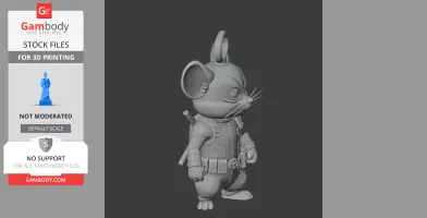 Jerry Mouse Deadpool Ring Figure - Mashup Figure STL