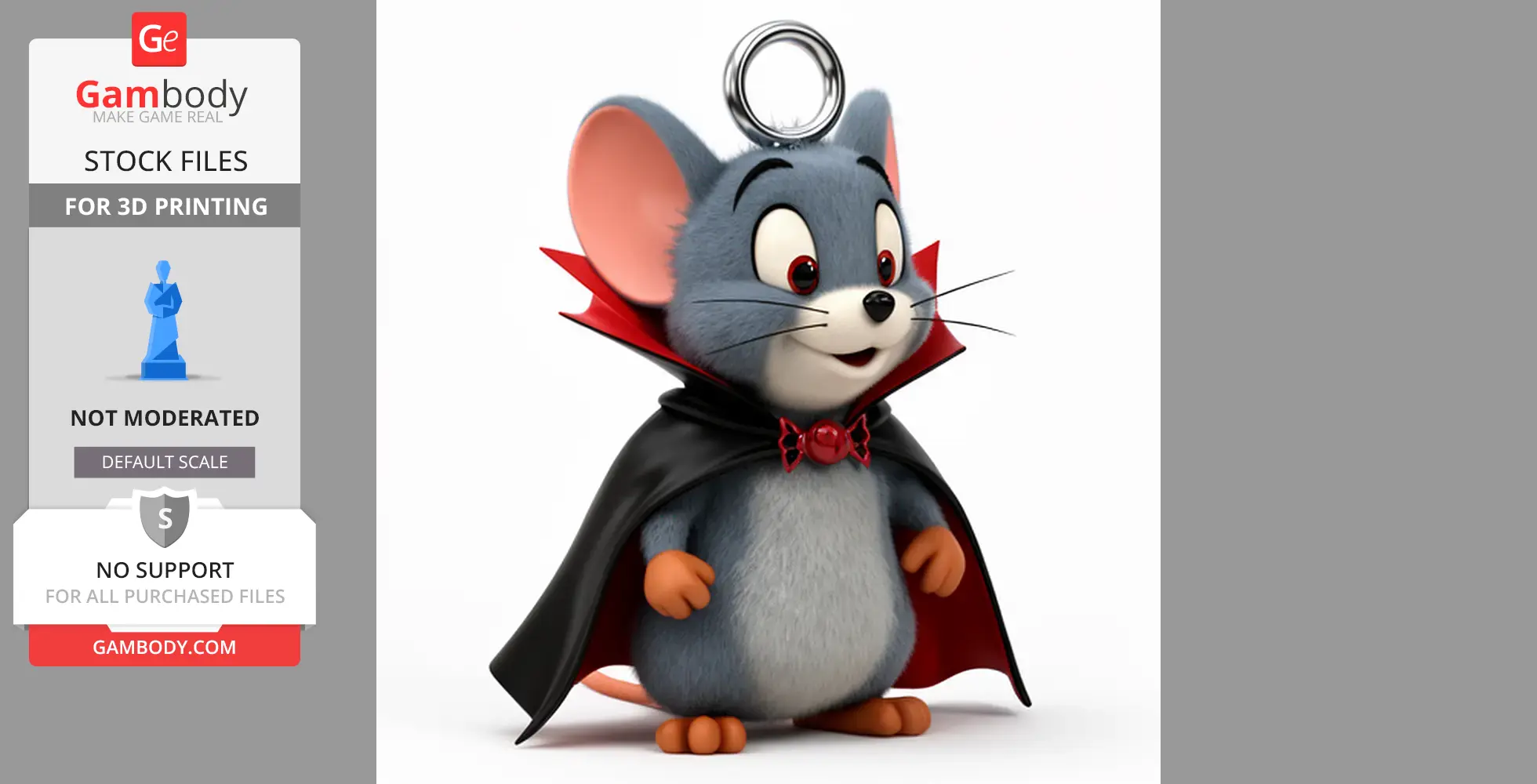 Jerry Mouse Dracula Ring Figure - Mashup Figure STL
