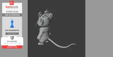 Jerry Mouse Ghost Rider Ring Figure - Mashup Figure STL