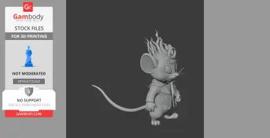Jerry Mouse Ghost Rider Ring Figure - Mashup Figure STL