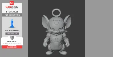 Jerry Mouse Iron Man Ring Figure - Mashup Figure STL