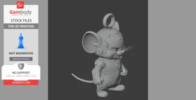 Jerry Mouse Iron Man Ring Figure - Mashup Figure STL
