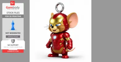 Jerry Mouse Iron Man Ring Figure - Mashup Figure STL