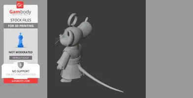 Jerry Mouse Jedi Ring Figure - Mashup Figure STL