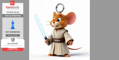 Jerry Mouse Jedi Ring Figure - Mashup Figure STL
