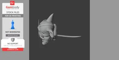 A 3D model mashup of a mouse wearing Mandalorian armor, viewed from the back, ready for 3D printing.