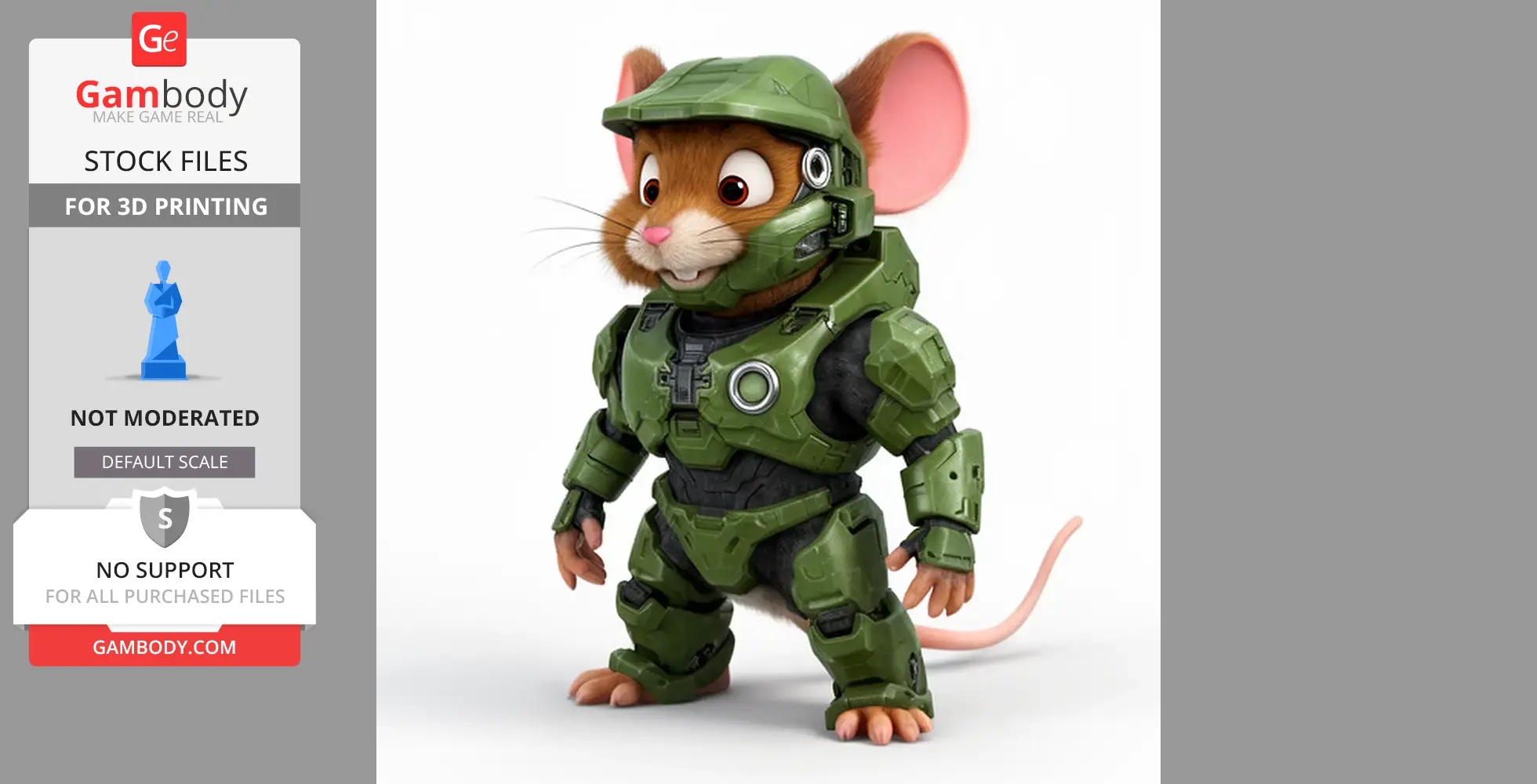 Jerry Mouse Master Chief Ring Figure - Mashup Figure STL