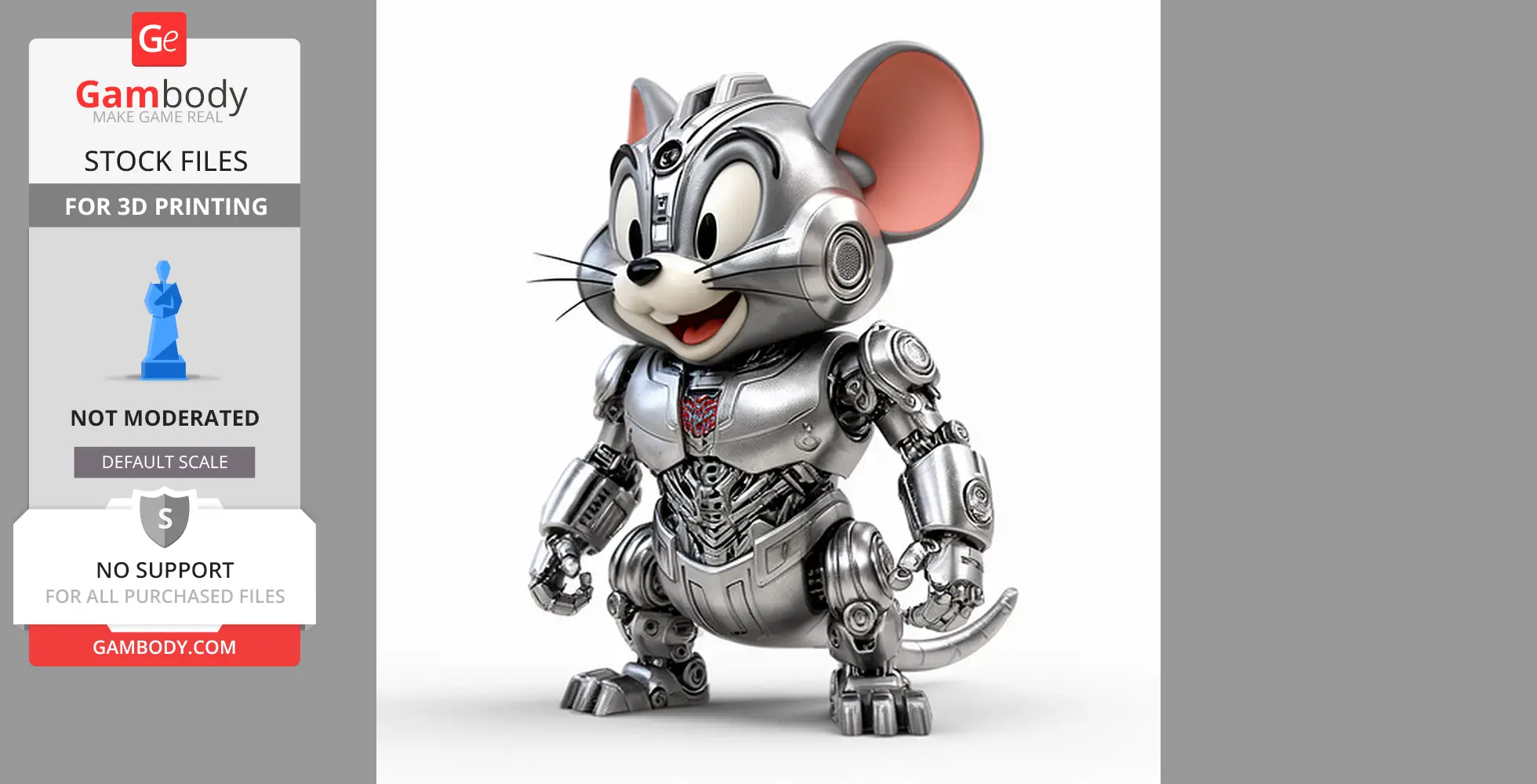 Jerry Mouse Megatron Ring Figure - Mashup Figure STL