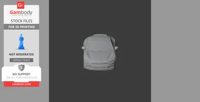 Top view of a 3D model of an Aston Martin Rapide car ready for 3D printing.