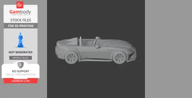 3D model of a sleek Aston Martin V12 Speedster for 3D printing, side view, showing details of the vehicle.