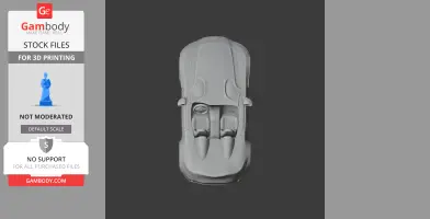Top view of a 3D model of an Aston Martin V12 Speedster, designed for 3D printing.