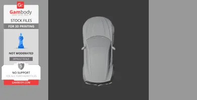 Top view of a 3D Aston Martin V12 Zagato model, displayed for 3D printing on a dark background.