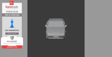 Front view of a grayscale 3D model of an Aston Martin V8 Zagato for printing.