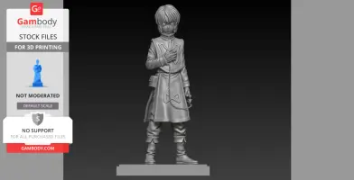 3D model of Kurapika from Hunter X Hunter, in a detailed standing pose with chains on hand.
