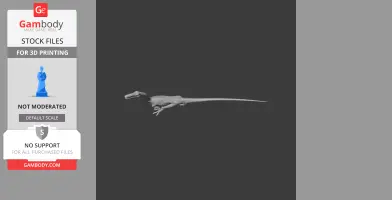 A 3D model of a Segisaurus in a running pose, designed for 3D printing.
