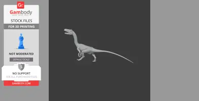 3D model of a Segisaurus dinosaur in a walking pose, suitable for 3D printing.