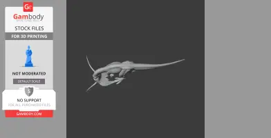A 3D model of a Shaochilong, depicted as a streamlined prehistoric creature for printing.