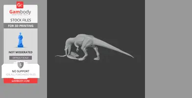 A 3D model of a Shaochilong dinosaur, posed, ready for 3D printing.