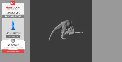 A detailed 3D model of the prehistoric dinosaur Shaochilong, ready for 3D printing.