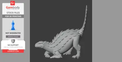 3D model of a Stegouros dinosaur with spikes along its back and tail, designed for 3D printing.