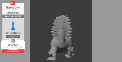 3D model of a Stegouros, showcasing its spiked tail, ready for 3D printing.