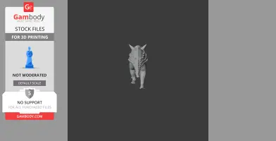 3D model of a Struthiosaurus, a spiked prehistoric dinosaur, front view, available for 3D printing.