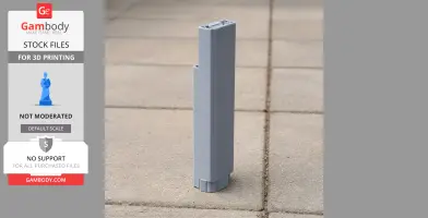 3D-printed model of Guangxi China Resources Tower standing on tiled pavement.