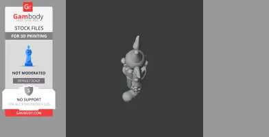 3D model of a cartoonish clown from Cuphead, with exaggerated features and round shapes ready for printing.