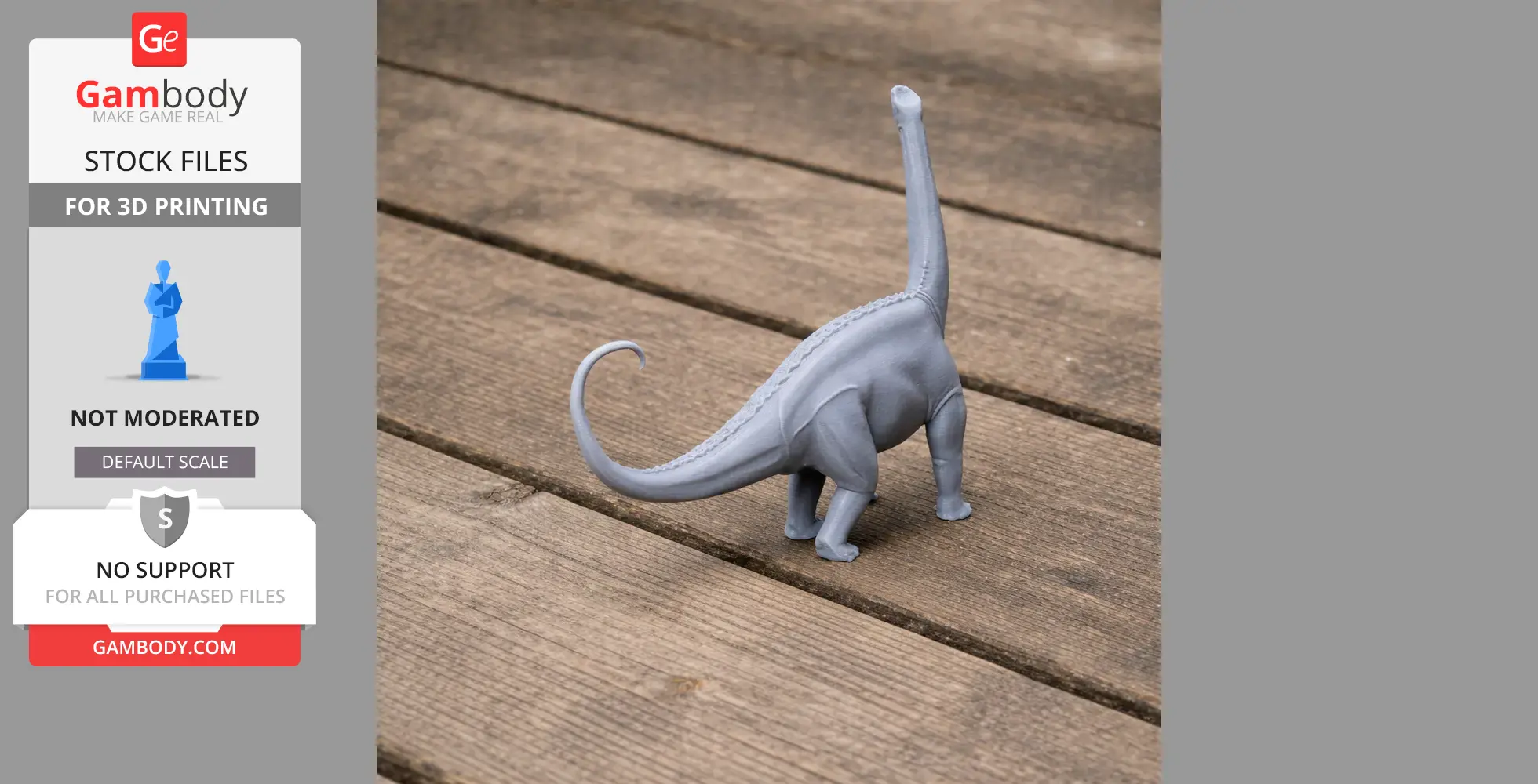 3D-printed Suuwassea model on wooden surface, featuring a long neck and tail.
