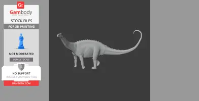 3D model of a Suuwassea, a long-necked prehistoric dinosaur, with detailed body and tail curvature.