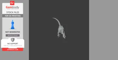 3D model of a Szechuanosaurus dinosaur, posed mid-stride, tail extended.