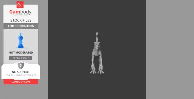 3D model of a Tachiraptor dinosaur for printing, viewed from the front, detailed and posed upright.