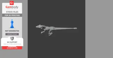 3D model of a Tachiraptor dinosaur, featuring detailed textures and a dynamic, running pose.