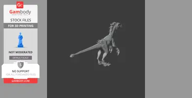 A detailed 3D model of a Tachiraptor dinosaur, posed dynamically with feathers and an open mouth.