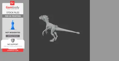 3D model of a Tachiraptor dinosaur with detailed features and a dynamic pose.