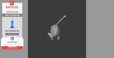 3D model of a Talarurus, a spiked prehistoric creature, for 3D printing.