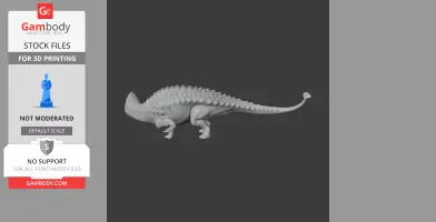 A 3D model of a Talarurus dinosaur, featuring a spiked body and clubbed tail, suitable for printing.