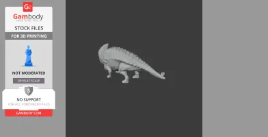 Model of Talarurus dinosaur, 3D printable, with detailed armor and tail spikes.