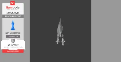A front view of a 3D model of a Tanius dinosaur, designed for 3D printing.