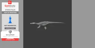 3D model of a Tanius dinosaur with a long tail and distinct back ridges, suitable for printing.